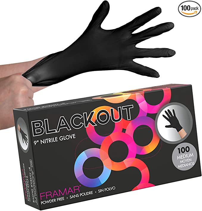 Framar Blackout Nitrile Gloves - 100 Count