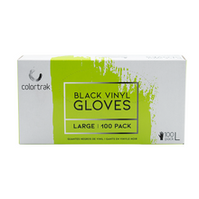 Load image into Gallery viewer, Colortrak 100 ct. Black Vinyl Disposable Gloves

